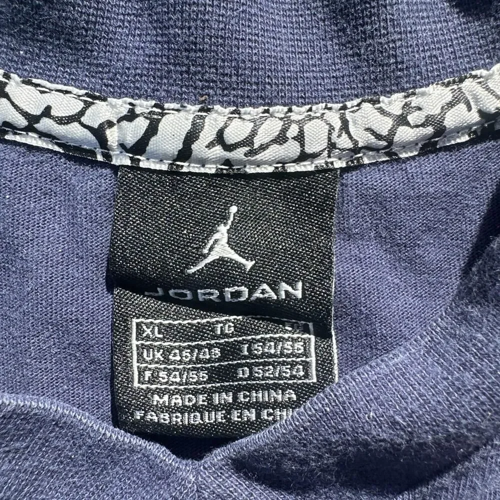 Vintage Nike Air Jordan Shirt Men’s XL Embroidered Jumpman Logo Blue White Y2K